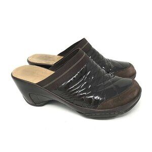 J-41 Clog Platform Heels Shoes Brown Rome 9